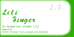 lili hinger business card